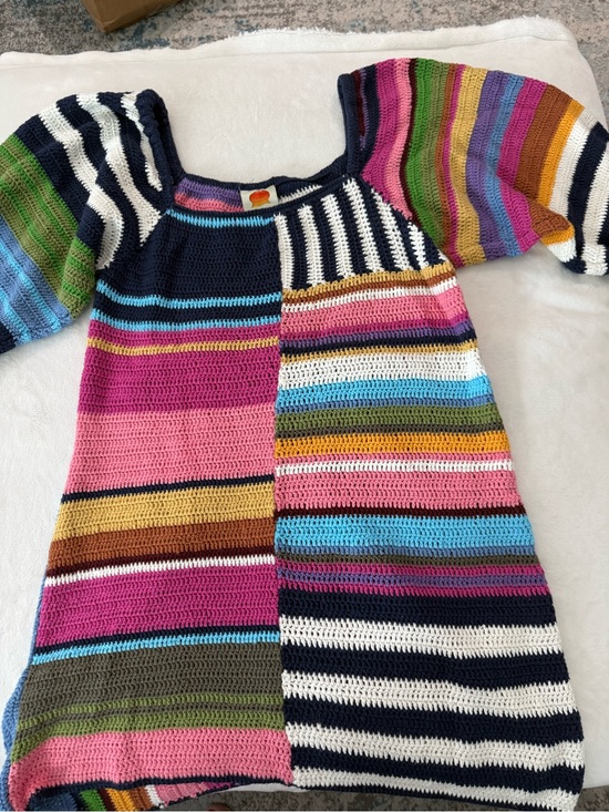 FARM Rio Dresses & Skirts - Farm Rio Mixed Stripes Crochet Mini Dress Size Large D80